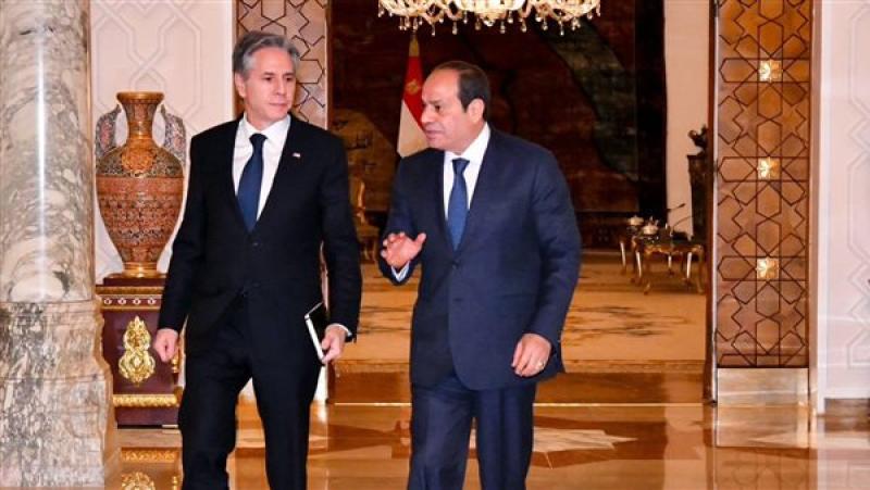 انتهاء لقاء الرئيس السيسي ووزير خارجية أمريكا.. وبلينكن يغادر القاهرة